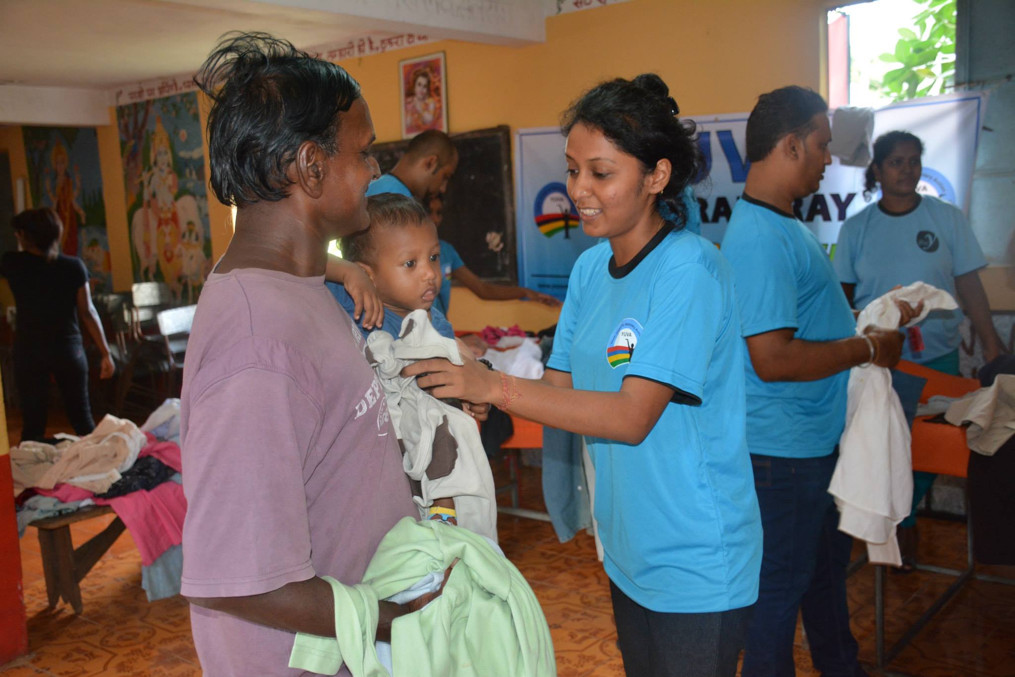 YUVA Petit Raffray Distributes Clothes to Needy People