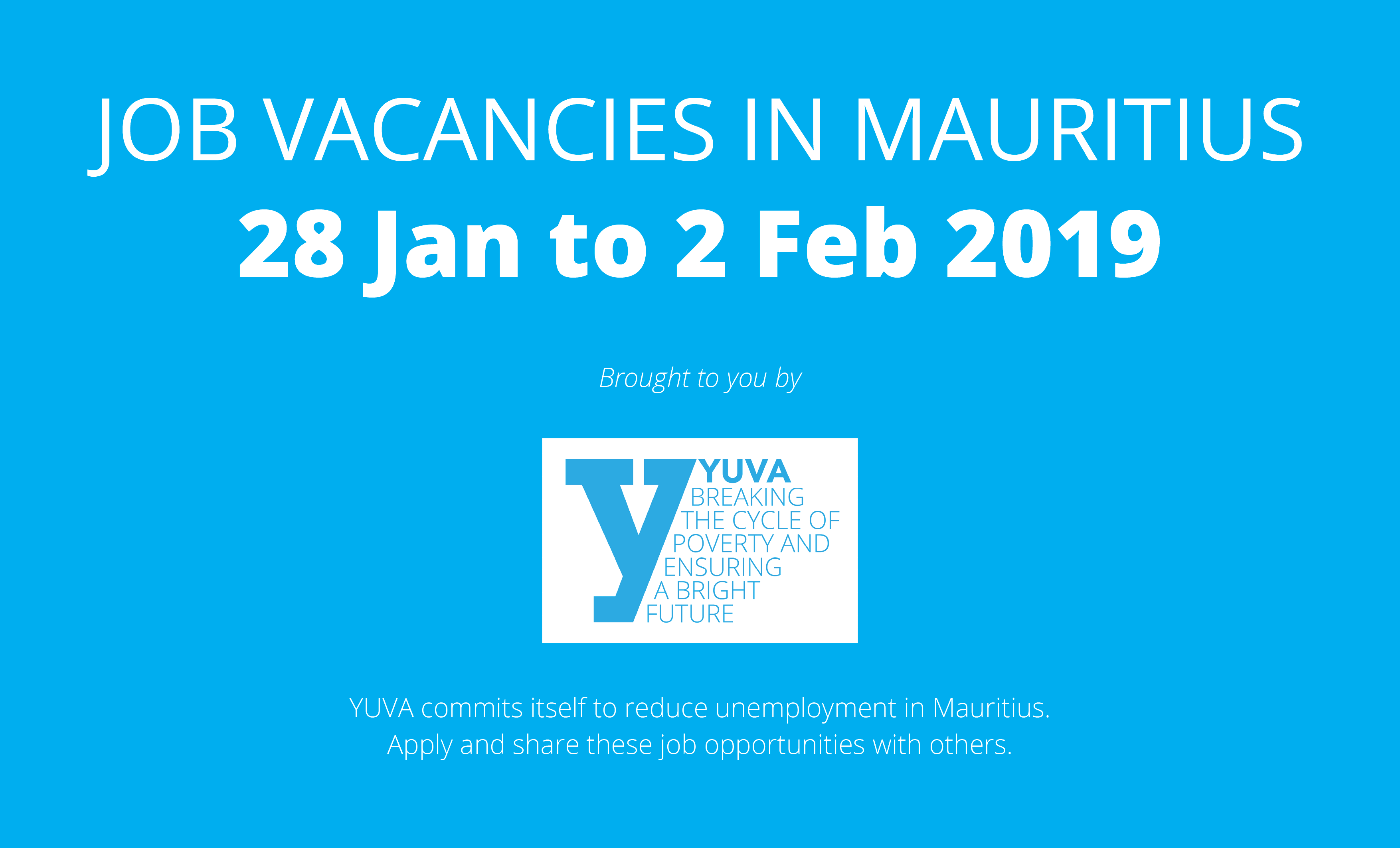 Job Vacancies in Mauritius [28 January to 2 February 2019]