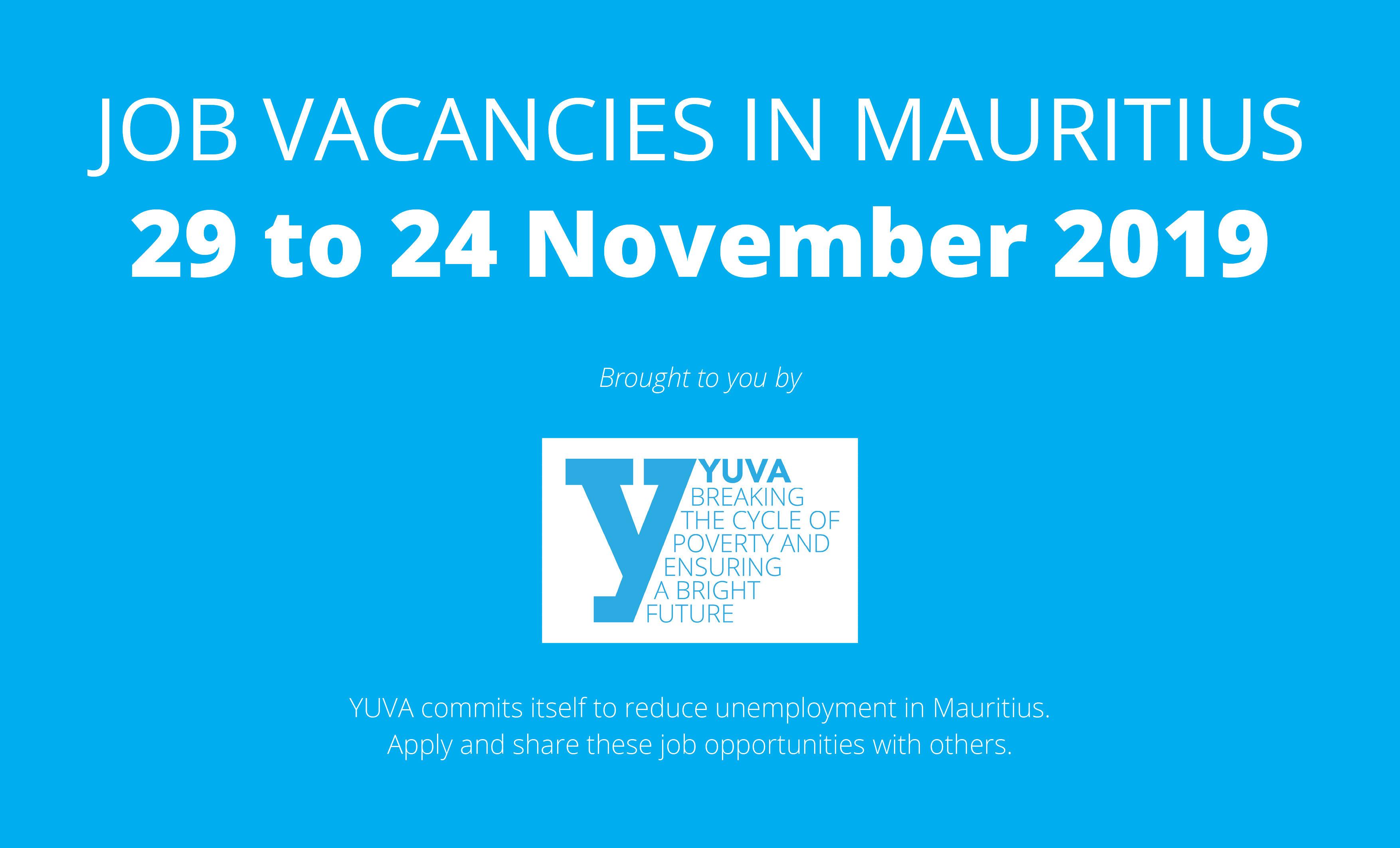 Job Vacancies appearing in Mauritian Newspapers from 20 to 24 November 2019