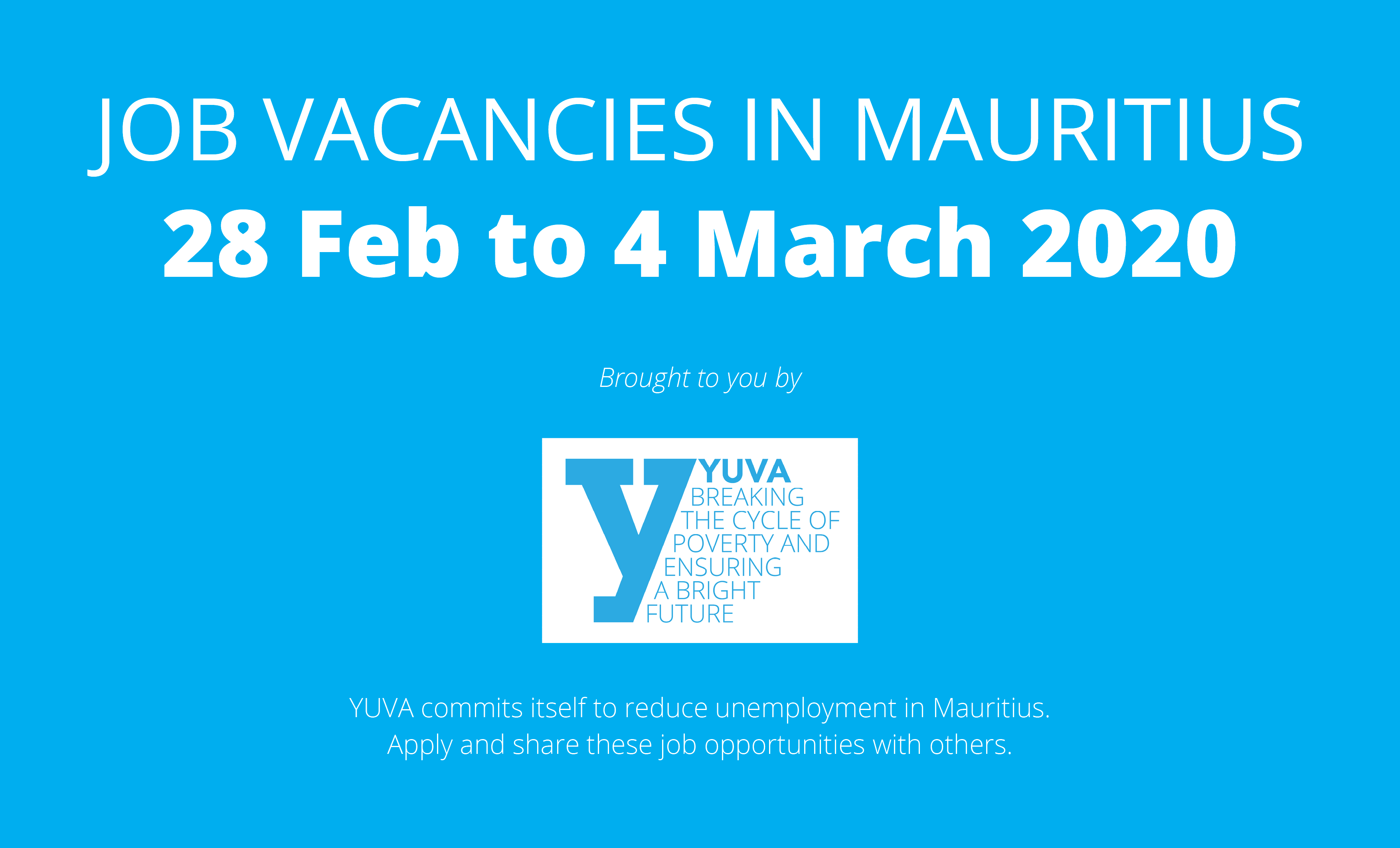 job vacancies appearing in mauritian newspapers from 28 february to 4 march 2020 - yuva Job vacancies in Mauritius