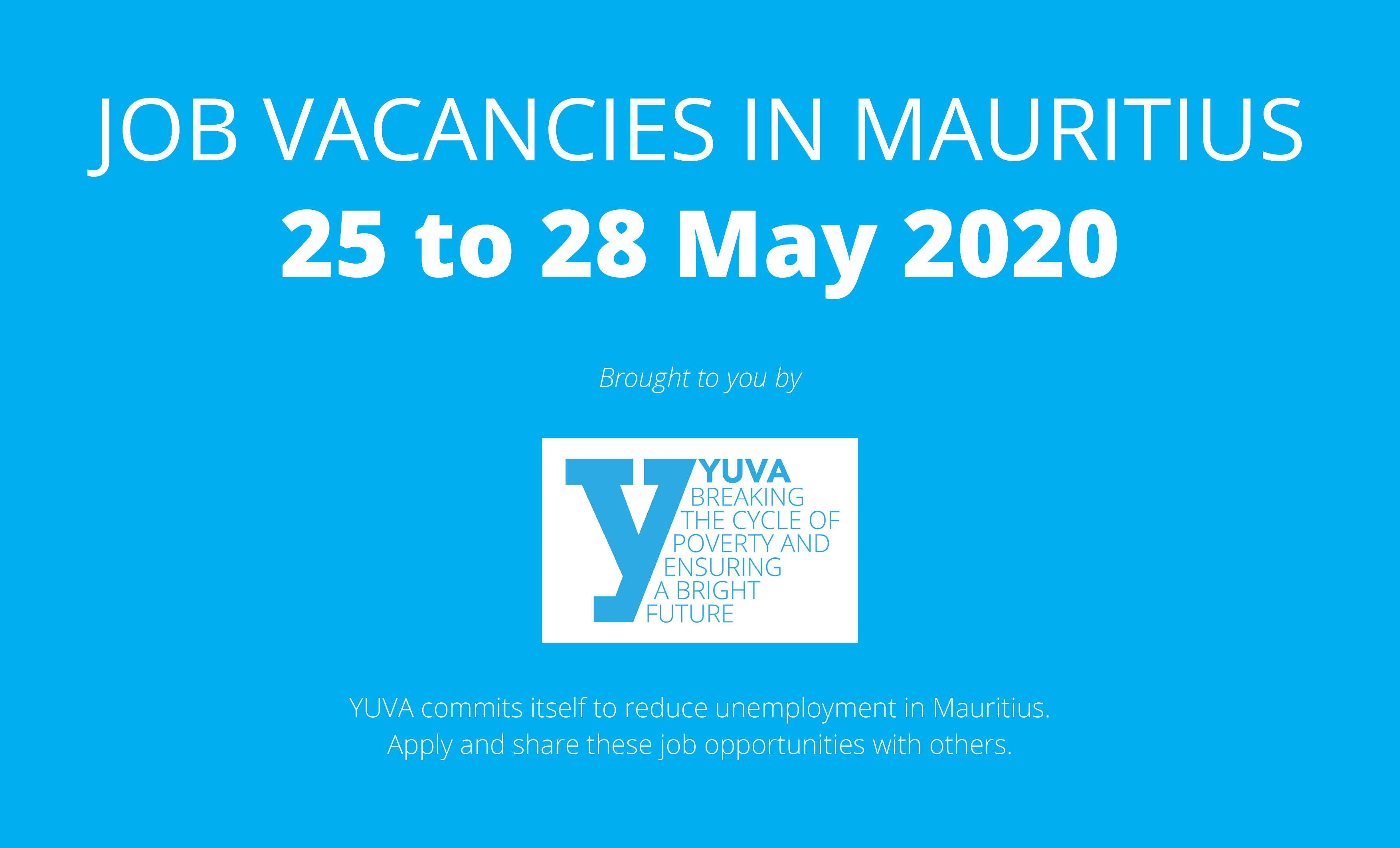Job Vacancies appearing in Mauritian Newspapers from 25 to 28 May 2020