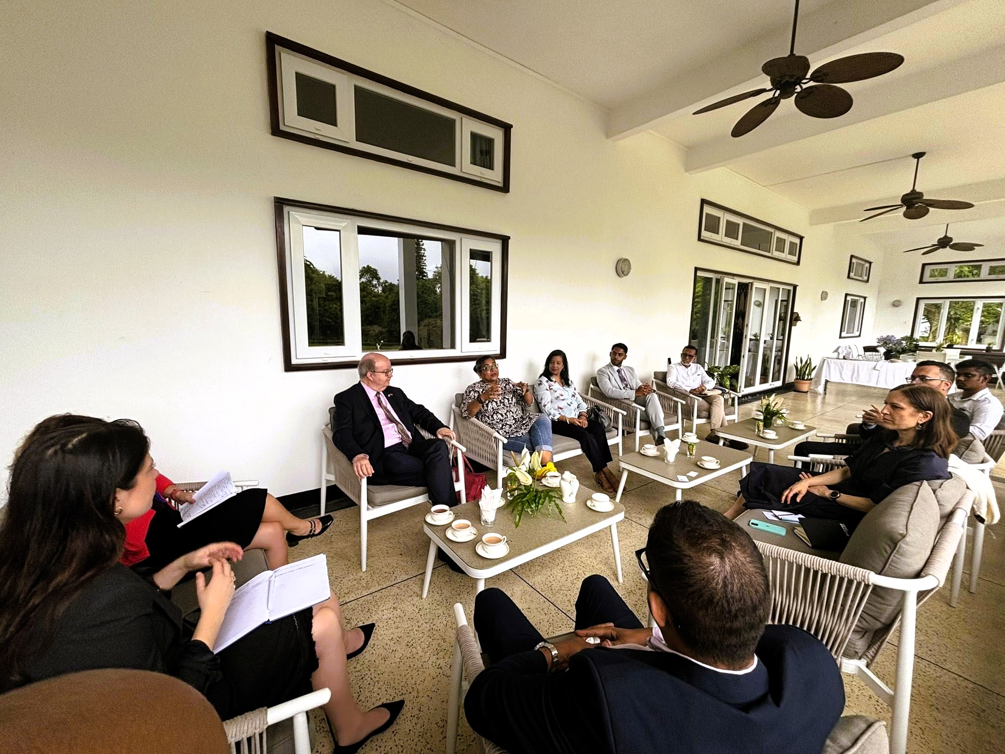 Representatives from Mauritian NGOs, including YUVA and LGBTIQIA+ organisations, attending the Human Rights Roundtable hosted by the UK Human Rights Ambassador in Mauritius.